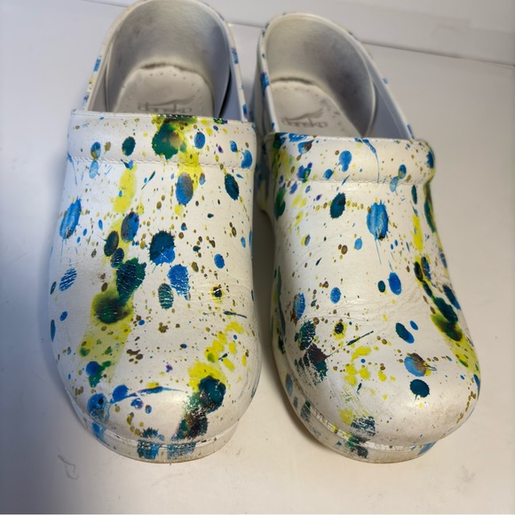 Dansko Professional Paint Splash Leather Clogs Shoes 39 pre-owned - Picture 2 of 13